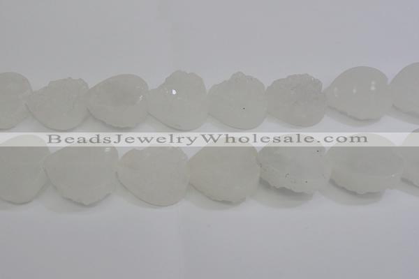 CAG5982 15.5 inches 30mm heart white agate gemstone beads