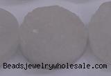 CAG5983 15.5 inches 30mm coin white agate gemstone beads