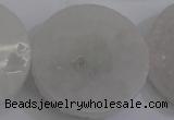 CAG5984 15.5 inches 35mm coin white agate gemstone beads