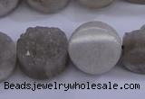 CAG5985 15.5 inches 16mm coin grey agate gemstone beads