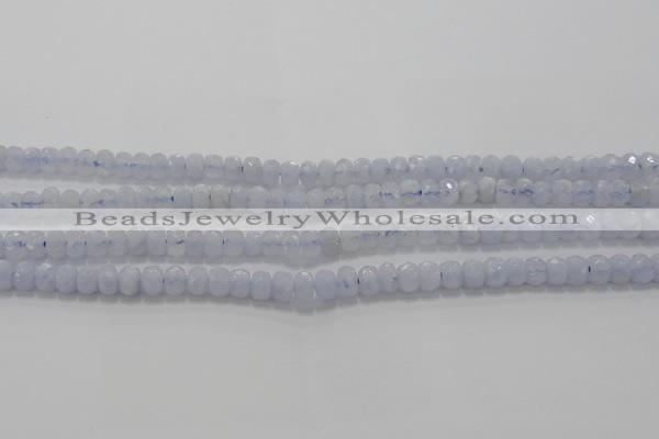 CAG5992 15.5 inches 3*5mm faceted rondelle blue lace agate beads