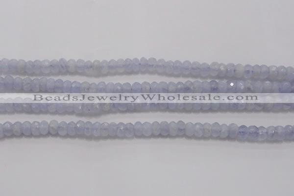 CAG5993 15.5 inches 4*6mm faceted rondelle blue lace agate beads