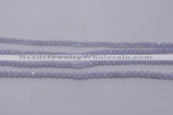 CAG5995 15.5 inches 4mm faceted round blue lace agate beads