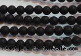 CAG6010 15.5 inches 4mm round matte black agate beads