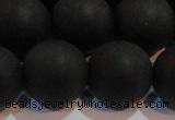 CAG6016 15.5 inches 16mm round matte black agate beads