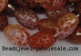 CAG602 15.5 inches 15*20mm faceted rice natural fire agate beads