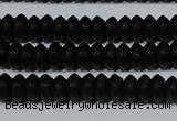 CAG6020 15.5 inches 3*6mm rondelle matte black agate beads