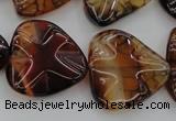 CAG6075 15.5 inches 20mm wavy triangle dragon veins agate beads