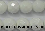 CAG6103 15.5 inches 10mm faceted round white agate gemstone beads