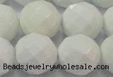 CAG6105 15.5 inches 14mm faceted round white agate gemstone beads