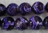 CAG6145 15 inches 10mm faceted round tibetan agate gemstone beads