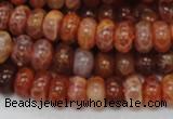 CAG616 15.5 inches 6*10mm rondelle natural fire agate beads