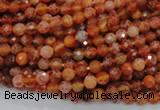 CAG618 15.5 inches 4mm faceted round natural fire agate beads