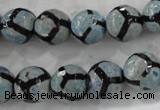 CAG6185 15 inches 8mm faceted round tibetan agate gemstone beads