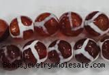 CAG6202 15 inches 12mm faceted round tibetan agate gemstone beads