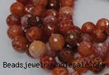 CAG621 15.5 inches 10mm faceted round natural fire agate beads