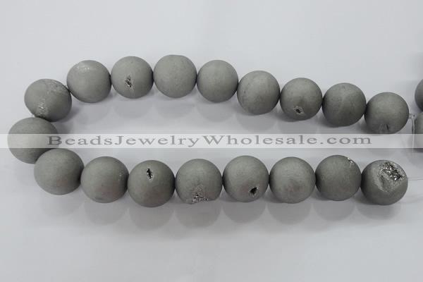 CAG6227 15 inches 18mm round plated druzy agate beads wholesale