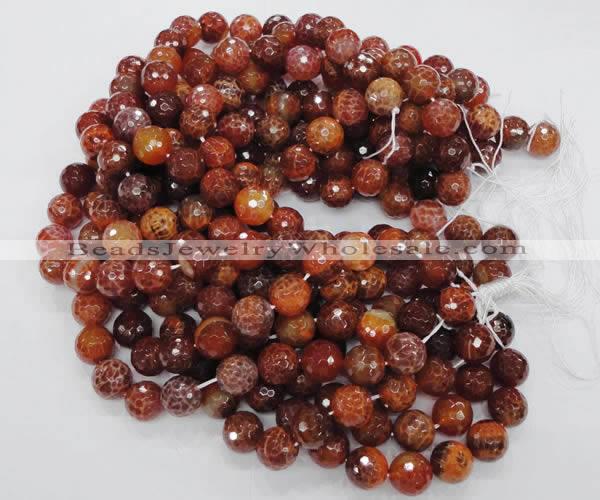 CAG624 15.5 inches 16mm faceted round natural fire agate beads