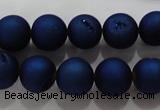 CAG6244 15 inches 12mm round plated druzy agate beads wholesale