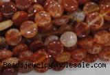 CAG630 15.5 inches 10mm coin natural fire agate beads wholesale