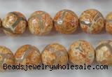 CAG6419 15 inches 10mm faceted round tibetan agate gemstone beads