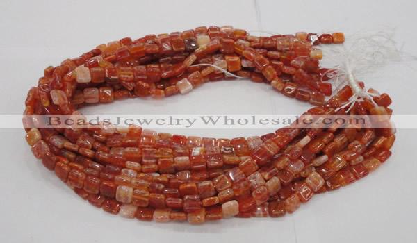 CAG643 15.5 inches 8mm square natural fire agate beads wholesale