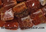 CAG645 15.5 inches 20mm square natural fire agate beads wholesale