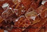 CAG650 15.5 inches 12*12mm faceted square natural fire agate beads