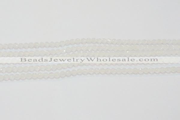 CAG6510 15.5 inches 4mm faceted round Brazilian white agate beads