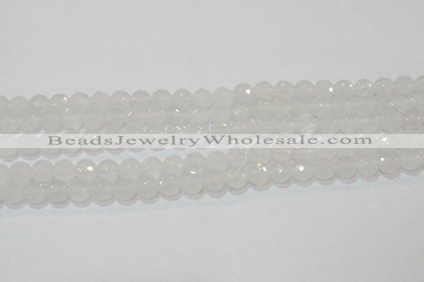 CAG6513 15.5 inches 10mm faceted round Brazilian white agate beads