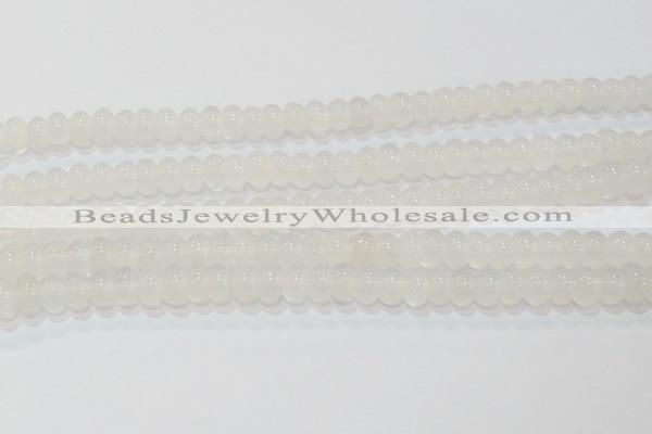 CAG6522 15.5 inches 6*10mm rondelle Brazilian white agate beads