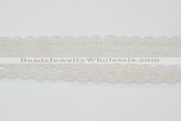 CAG6525 15.5 inches 8*12mm rice Brazilian white agate beads