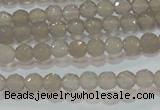 CAG6535 15.5 inches 4mm faceted round Brazilian grey agate beads