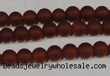 CAG6551 15.5 inches 5mm round matte red agate beads wholesale