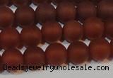 CAG6553 15.5 inches 7mm round matte red agate beads wholesale