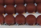 CAG6555 15.5 inches 10mm round matte red agate beads wholesale