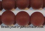 CAG6559 15.5 inches 18mm round matte red agate beads wholesale