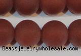 CAG6560 15.5 inches 20mm round matte red agate beads wholesale