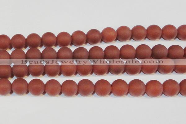 CAG6560 15.5 inches 20mm round matte red agate beads wholesale