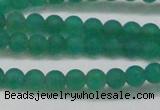 CAG6566 15.5 inches 4mm round matte green agate beads wholesale