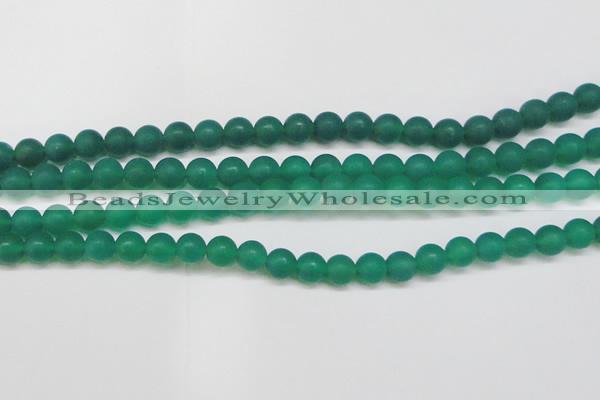 CAG6569 15.5 inches 8mm round matte green agate beads wholesale