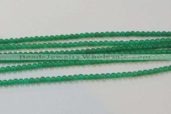 CAG6602 15.5 inches 3mm round green agate gemstone beads