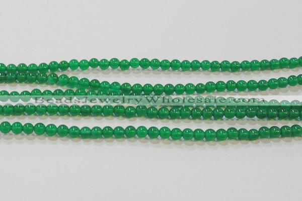 CAG6603 15.5 inches 4mm round green agate gemstone beads