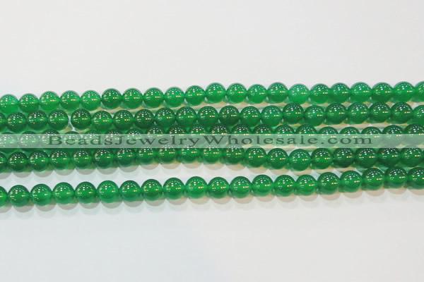 CAG6605 15.5 inches 8mm round green agate gemstone beads