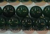 CAG6607 15.5 inches 12mm round green agate gemstone beads