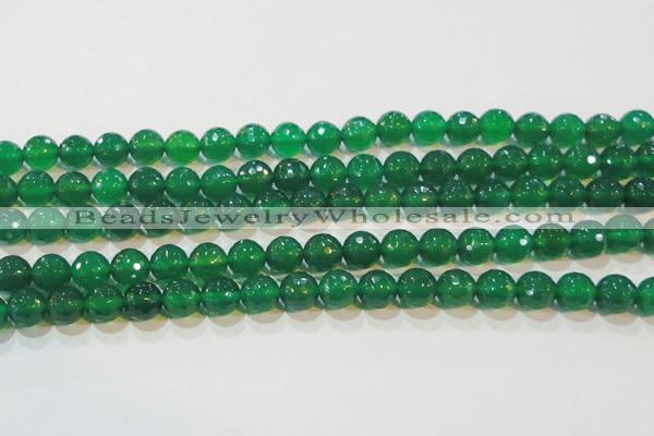 CAG6614 15.5 inches 10mm faceted round green agate gemstone beads