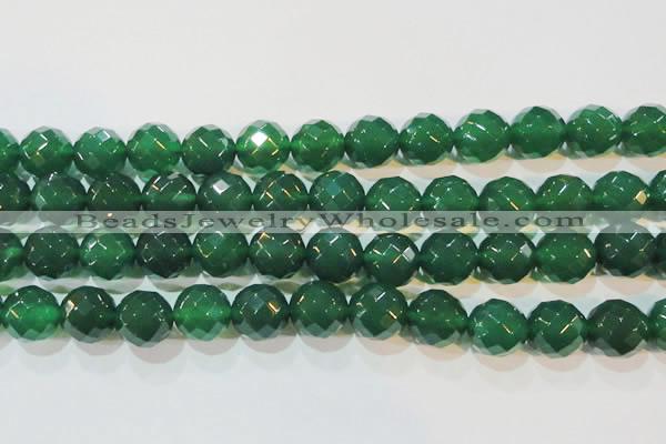 CAG6617 15.5 inches 16mm faceted round green agate gemstone beads