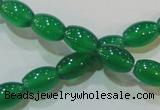 CAG6623 15.5 inches 8*12mm rice green agate gemstone beads