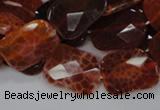 CAG663 15.5 inches 15*20mm faceted rectangle natural fire agate beads