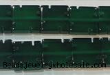 CAG6636 15.5 inches 10*10mm square green agate gemstone beads